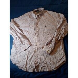 Polo Ralph Lauren Blue Red Check Dress Shirt Sz 18 36/37 Classic Fit Long Sleeve